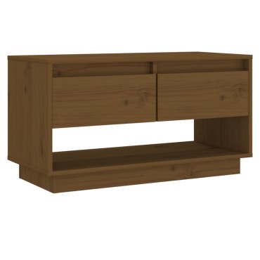 vidaXL Έπιπλο Τηλεόρασης Καφέ Μελί 74x34x40cm από Μασίφ Ξύλο Πεύκου