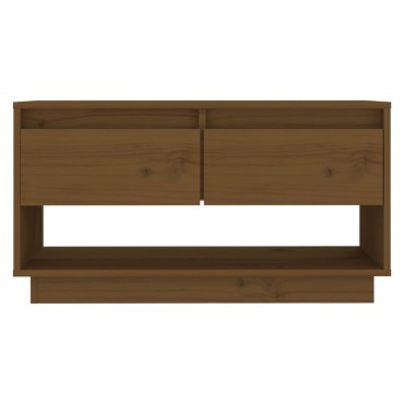 vidaXL Έπιπλο Τηλεόρασης Καφέ Μελί 74x34x40cm από Μασίφ Ξύλο Πεύκου