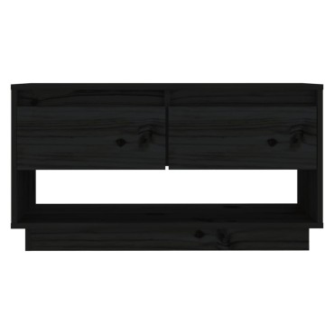vidaXL Έπιπλο Τηλεόρασης Μαύρο 74x34x40cm από Μασίφ Ξύλο Πεύκου