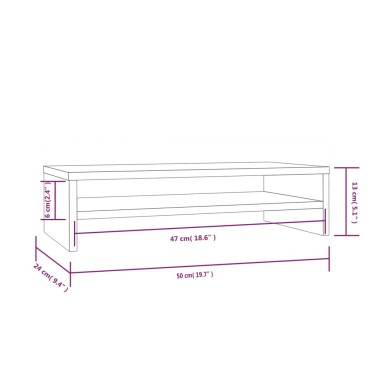 vidaXL Βάση Οθόνης 50x24x13cm από Μασίφ Ξύλο Πεύκου