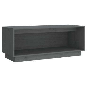 vidaXL Έπιπλο Τηλεόρασης Γκρι 90x35x35cm από Μασίφ Ξύλο Πεύκου