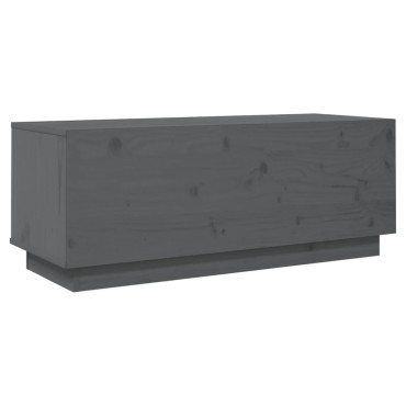 vidaXL Έπιπλο Τηλεόρασης Γκρι 90x35x35cm από Μασίφ Ξύλο Πεύκου
