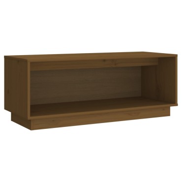vidaXL Έπιπλο Τηλεόρασης Καφέ Μελί 90x35x35cm από Μασίφ Ξύλο Πεύκου