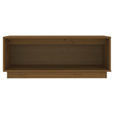 vidaXL Έπιπλο Τηλεόρασης Καφέ Μελί 90x35x35cm από Μασίφ Ξύλο Πεύκου