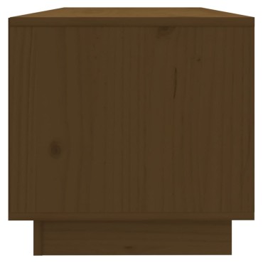 vidaXL Έπιπλο Τηλεόρασης Καφέ Μελί 90x35x35cm από Μασίφ Ξύλο Πεύκου