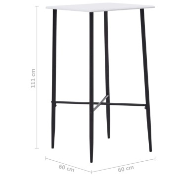 vidaXL Τραπέζι Μπαρ Λευκό 60x60x111cm από MDF 1 τεμ.