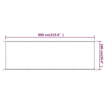 vidaXL Τέντα Κάθετη Μπλε 100 x 800 εκ. από Ύφασμα Oxford