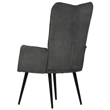 vidaXL Πολυθρόνα Μαύρη από Καραβόπανο 55x41x97cm 1 τεμ.