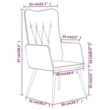 vidaXL Πολυθρόνα Μαύρη από Καραβόπανο 55x41x97cm 1 τεμ.