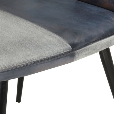 vidaXL Πολυθρόνα Γκρι από Γνήσιο Δέρμα 55x41x97cm 1 τεμ.
