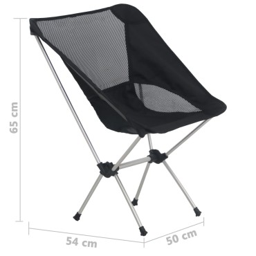 vidaXL Καρέκλες Κάμπινγκ 2 τεμ 54x50x65εκ Αλουμίνιο & Τσάντα Μεταφοράς