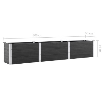 vidaXL Ζαρντινιέρα Υπερυψωμένη Γκρι 300 x 50 x 54 εκ. από WPC