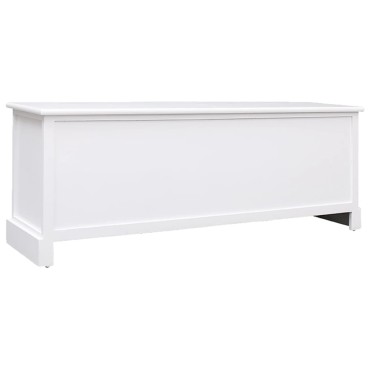 vidaXL Έπιπλο Τηλεόρασης Λευκό 108x30x40cm από Μασίφ Ξύλο Παυλώνιας