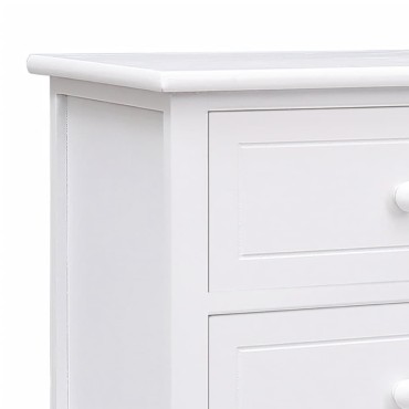 vidaXL Έπιπλο Τηλεόρασης Λευκό 108x30x40cm από Μασίφ Ξύλο Παυλώνιας