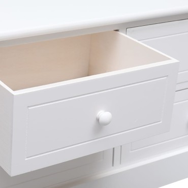 vidaXL Έπιπλο Τηλεόρασης Λευκό 108x30x40cm από Μασίφ Ξύλο Παυλώνιας