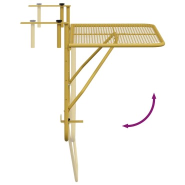 vidaXL Τραπέζι Μπαλκονιού Χρυσό 60x40cm από Ατσάλι 1 τεμ.