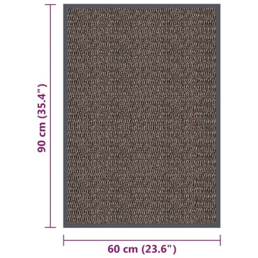 vidaXL Πατάκι Εισόδου Θυσανωτό Σκούρο Καφέ 60 x 90 εκ.