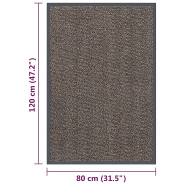 vidaXL Πατάκι Εισόδου Θυσανωτό Σκούρο Καφέ 80 x 120 εκ.
