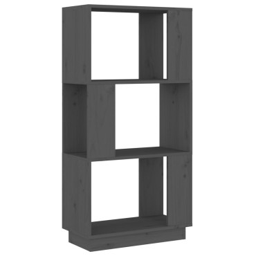 vidaXL Βιβλιοθήκη/Διαχωριστικό Χώρου Γκρι 51x25x101cm Μασίφ Πεύκο 1 τεμ.