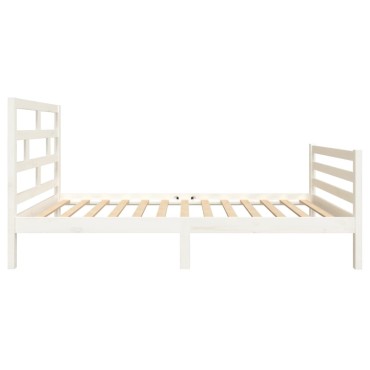 vidaXL Πλαίσιο Κρεβατιού Λευκό 90x200cm από Μασίφ Ξύλο Πεύκου 1 τεμ. - Μονό