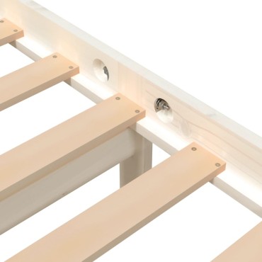 vidaXL Πλαίσιο Κρεβατιού Λευκό 160x200cm από Μασίφ Ξύλο Πεύκου 1 τεμ. - Διπλό