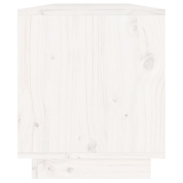vidaXL Έπιπλο Τηλεόρασης Λευκό 110,5x34x40cm από Μασίφ Ξύλο Πεύκου