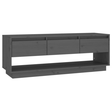 vidaXL Έπιπλο Τηλεόρασης Γκρι 110,5x34x40cm από Μασίφ Ξύλο Πεύκου