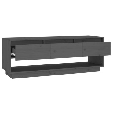 vidaXL Έπιπλο Τηλεόρασης Γκρι 110,5x34x40cm από Μασίφ Ξύλο Πεύκου