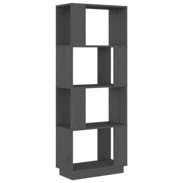 vidaXL Βιβλιοθήκη/Διαχωριστικό Χώρου Γκρι 51x25x132cm Μασίφ Πεύκο 1 τεμ.