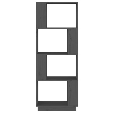 vidaXL Βιβλιοθήκη/Διαχωριστικό Χώρου Γκρι 51x25x132cm Μασίφ Πεύκο 1 τεμ.