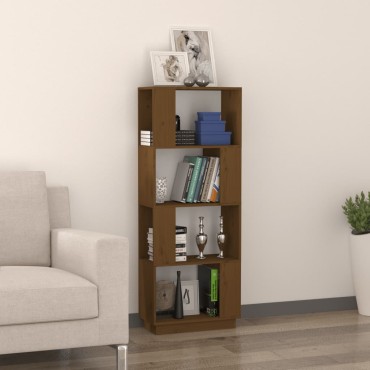 vidaXL Βιβλιοθήκη/Διαχωριστικό Χώρου Μελί 51x25x132cm Μασίφ Πεύκο 1 τεμ.