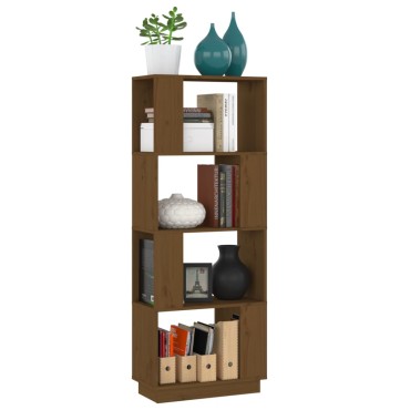 vidaXL Βιβλιοθήκη/Διαχωριστικό Χώρου Μελί 51x25x132cm Μασίφ Πεύκο 1 τεμ.