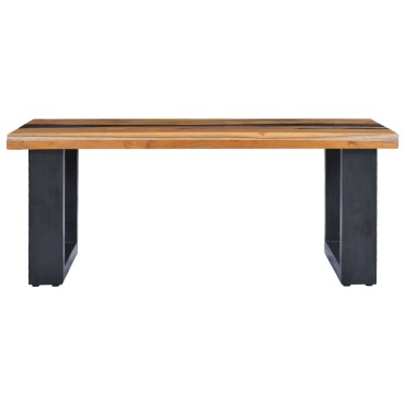 vidaXL Τραπεζάκι Σαλονιού 100x50x40cm Μασίφ Ξύλο Teak / Συνθ. Ρητίνη 1 τεμ.
