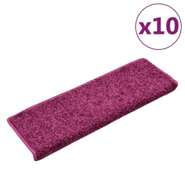 vidaXL Πατάκια Σκάλας 10 τεμ. Βιολετί 65 x 21 x 4 εκ.
