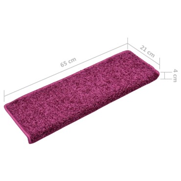 vidaXL Πατάκια Σκάλας 10 τεμ. Βιολετί 65 x 21 x 4 εκ.