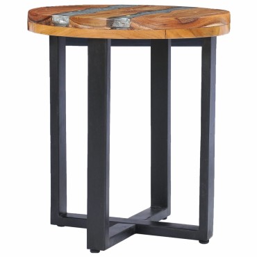vidaXL Τραπεζάκι Σαλονιού 40x45cm από Μασίφ Ξύλο Teak / Συνθ. Ρητίνη 1 τεμ.