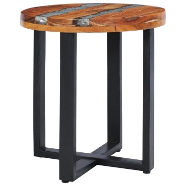 vidaXL Τραπεζάκι Σαλονιού 40x45cm από Μασίφ Ξύλο Teak / Συνθ. Ρητίνη 1 τεμ.