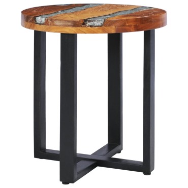 vidaXL Τραπεζάκι Σαλονιού 40x45cm από Μασίφ Ξύλο Teak / Συνθ. Ρητίνη 1 τεμ.