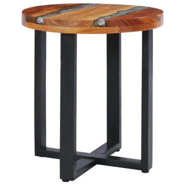 vidaXL Τραπεζάκι Σαλονιού 40x45cm από Μασίφ Ξύλο Teak / Συνθ. Ρητίνη 1 τεμ.