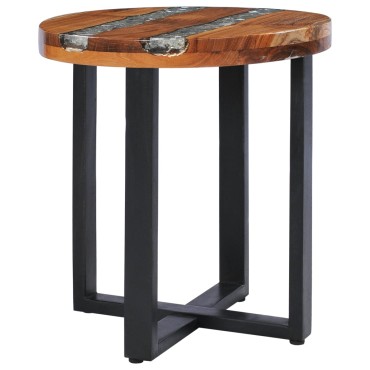 vidaXL Τραπεζάκι Σαλονιού 40x45cm από Μασίφ Ξύλο Teak / Συνθ. Ρητίνη 1 τεμ.