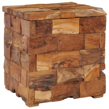 vidaXL Σκαμπό Αποθήκευσης από Μασίφ Ξύλο Teak 40x40x45cm 1 τεμ.