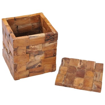 vidaXL Σκαμπό Αποθήκευσης από Μασίφ Ξύλο Teak 40x40x45cm 1 τεμ.