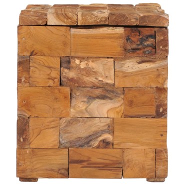 vidaXL Σκαμπό Αποθήκευσης από Μασίφ Ξύλο Teak 40x40x45cm 1 τεμ.