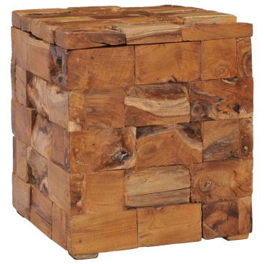 vidaXL Σκαμπό Αποθήκευσης από Μασίφ Ξύλο Teak 40x40x45cm 1 τεμ.