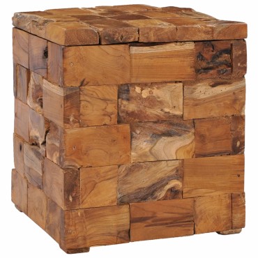 vidaXL Σκαμπό Αποθήκευσης από Μασίφ Ξύλο Teak 40x40x45cm 1 τεμ.