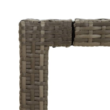 vidaXL Τραπέζι Κήπου Γκρι 150x90x75cm Συνθετικό Ρατάν/Ψημένο Γυαλί 1 τεμ.