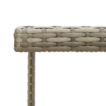 vidaXL Τραπέζι Κήπου Γκρι 109x107x74cm Συνθετικό Ρατάν & Γυαλί 1 τεμ.