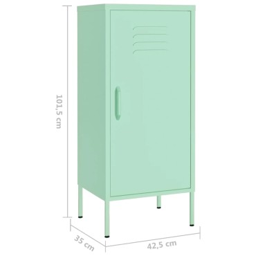 vidaXL Ντουλάπι Αποθήκευσης Xρώμα Mέντας 42,5x35x101,5cm από Ατσάλι 1 τεμ.