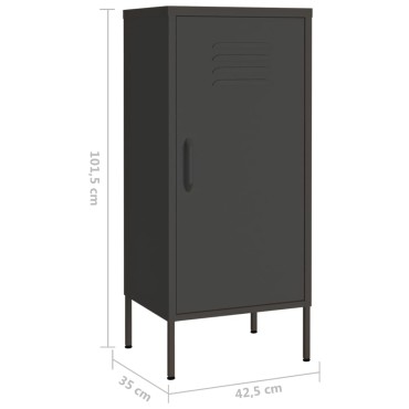 vidaXL Ντουλάπι Αποθήκευσης Ανθρακί 42,5x35x101,5cm από Ατσάλι 1 τεμ.