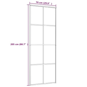 vidaXL Συρόμενη Πόρτα Λευκή 76 x 205 εκ. από Γυαλί ESG / Αλουμίνιο